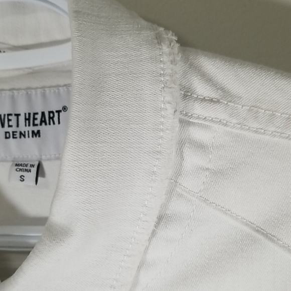 Velvet Heart White Denim Jacket - Picture 6 of 8